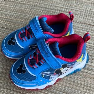 Disney Micky Baby Boy Sneakers with Velcro Closure Size US 7 Blue